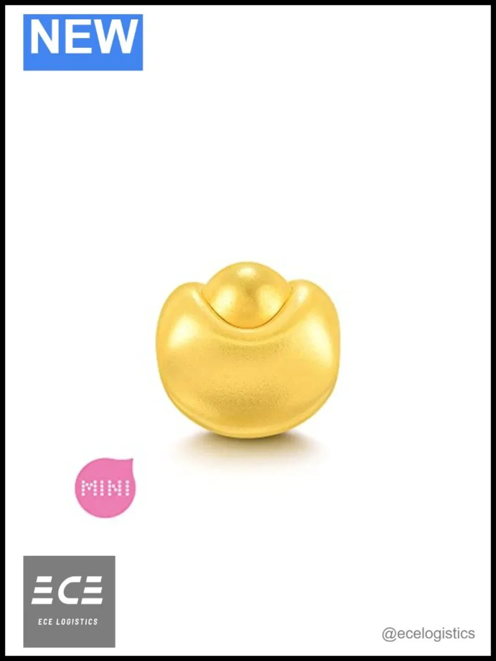 999 24K Solid Gold Yuanbao Charm Bracelet with Enamel Coating